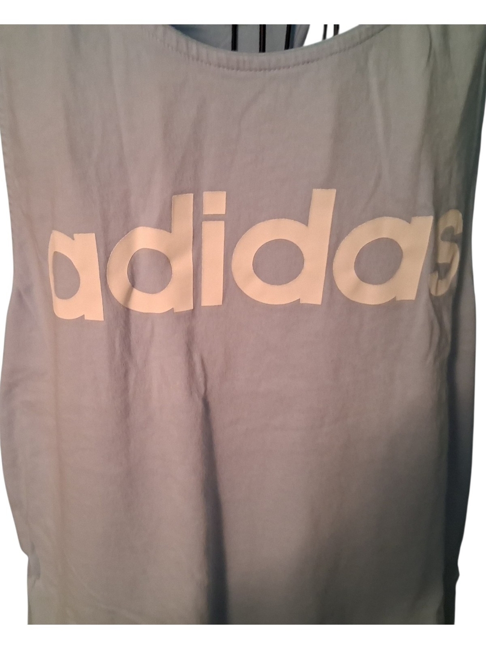 adidas Women's Light Blue Logo Tank Top - Picture 2 of 4